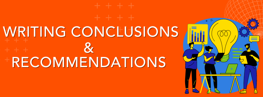 WRITING CONCLUSIONS AND RECOMMENDATIONS BANNER